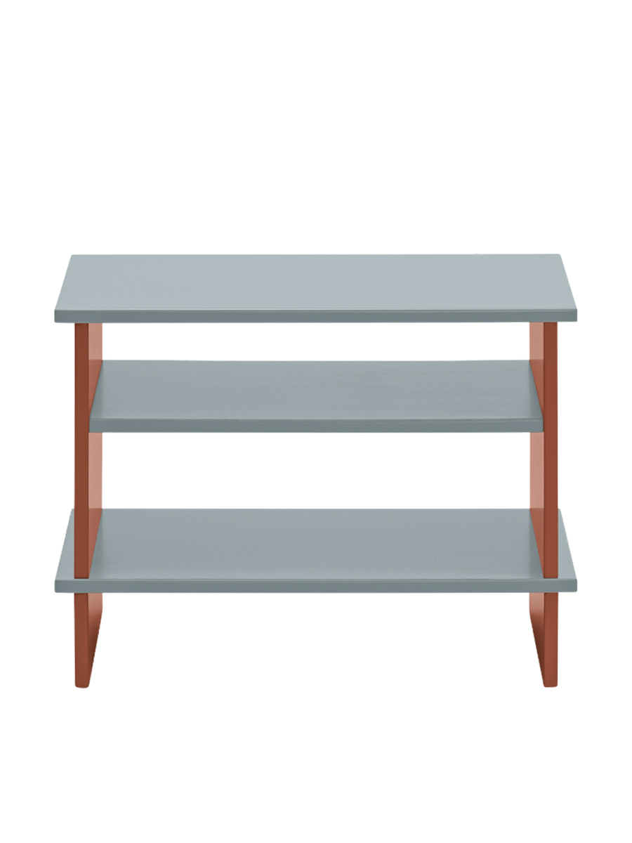 
Designer Side or Nightstand "Inari" - Pearl Grey/Brick