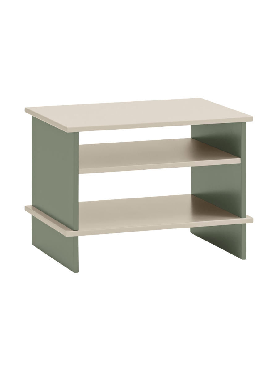 
Designer Side or Nightstand "Inari" - Sand/Green