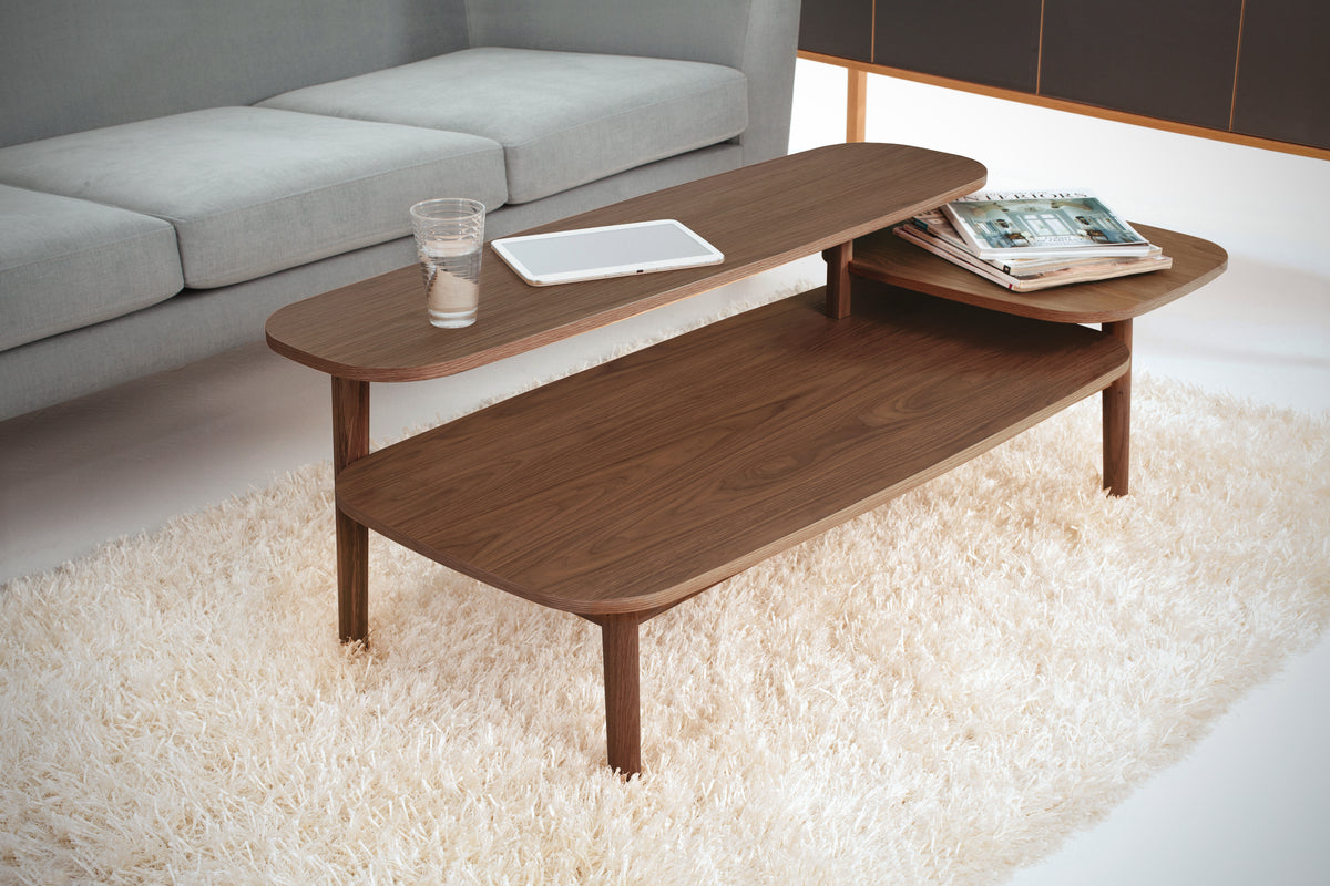 
Design Couchtisch „Eichberg“ 120 x 60 cm - Eiche Nussbaum