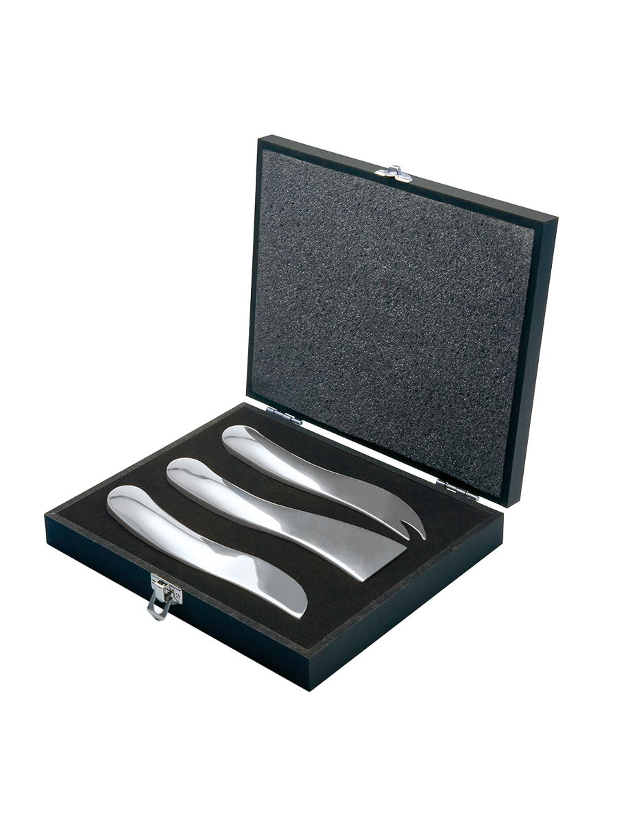 
3-Piece Designer Cheese Knife Set "Wave"
