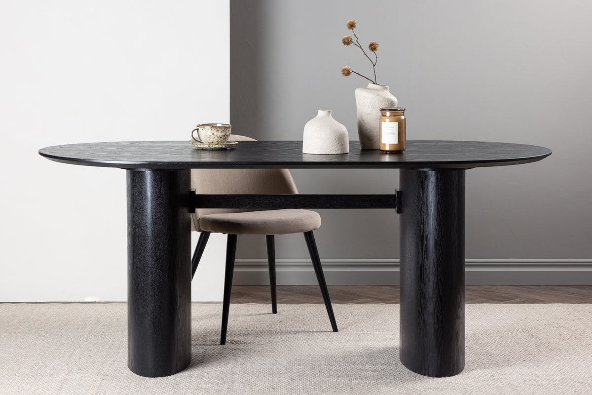 
Table à manger design ovale "Isolde" - 180 x 90 cm - Noir