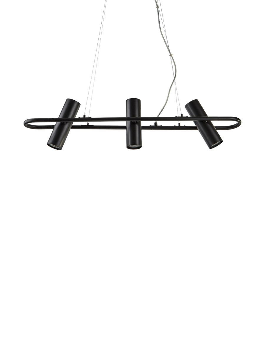 
Suspension design « Telescope » 3 lumières, Noir