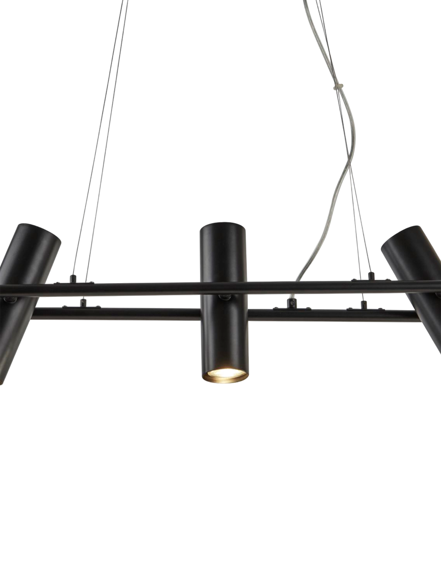 
Suspension design « Telescope » 3 lumières, Noir
