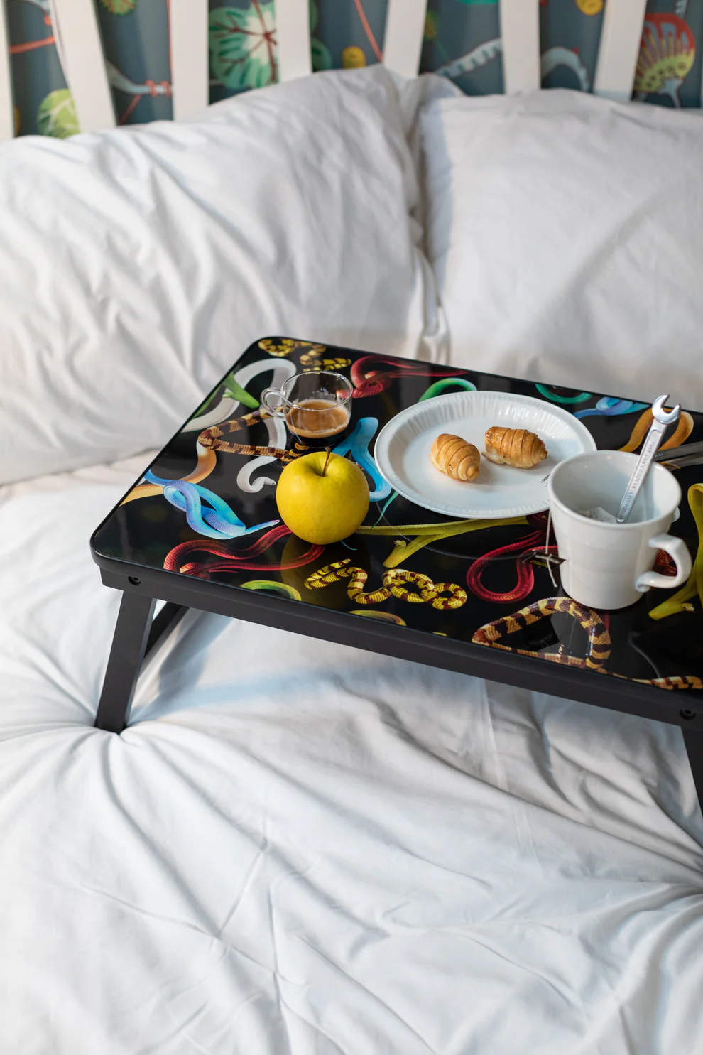 
Designer Sofa & Bed Tray "Toiletpaper Snake"