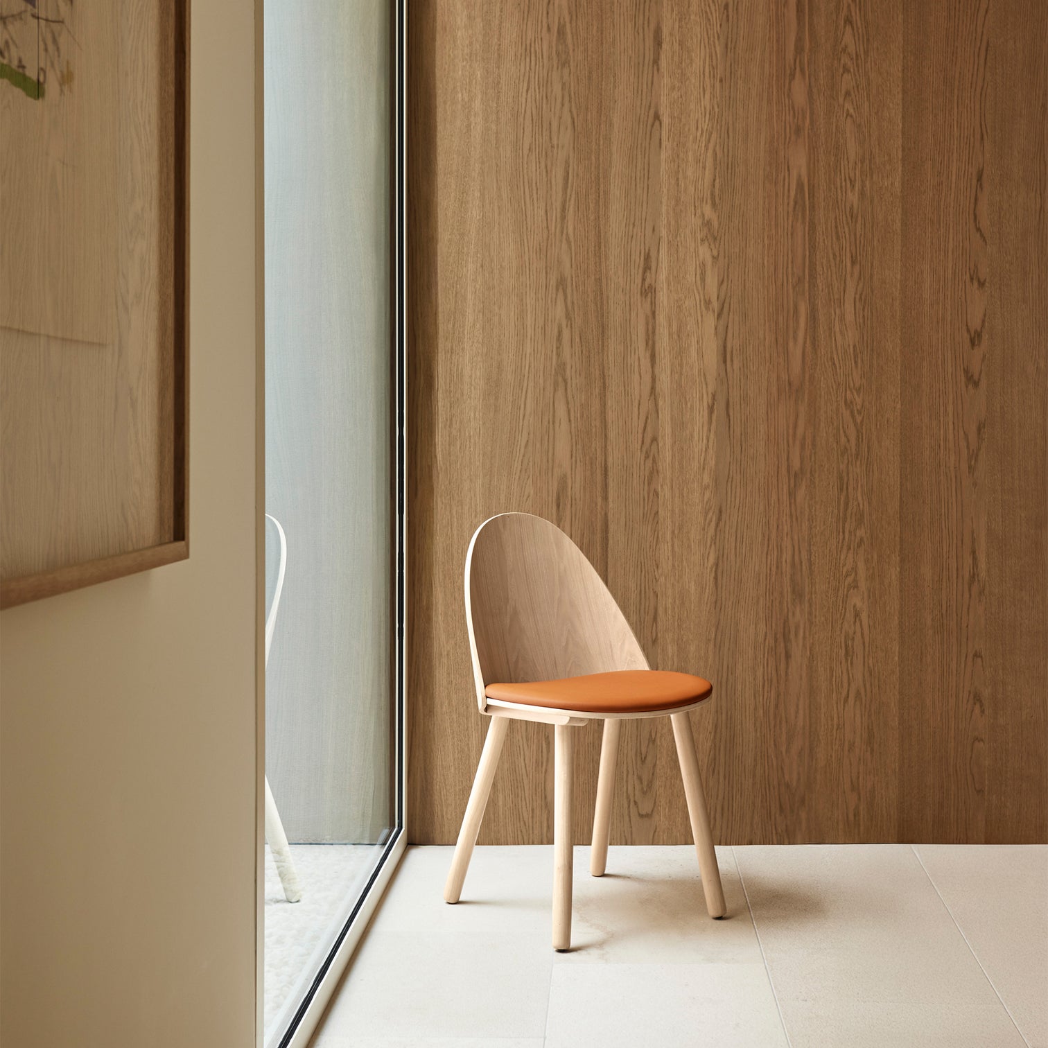 
Hochwertiger Design Stuhl „Uma“ - Natural hell / Terracotta
