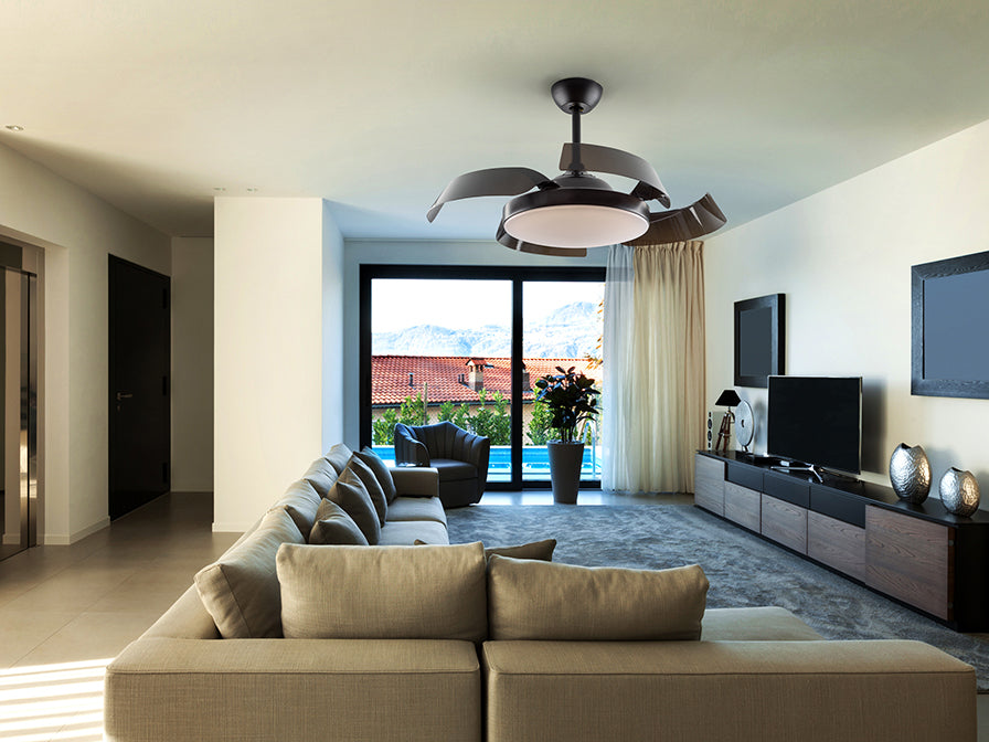 
Ventilateur de plafond haut de gamme et plafonnier LED « Enzo » avec télécommande