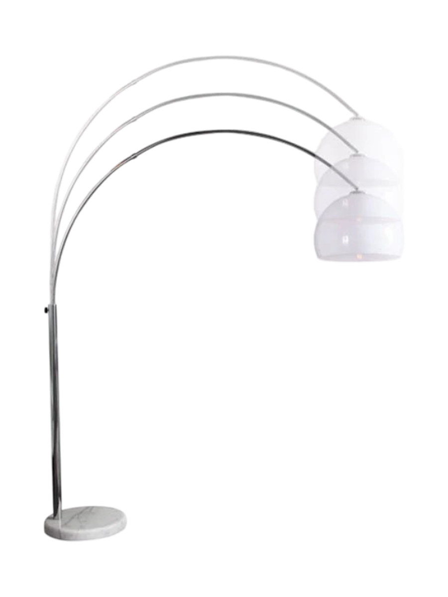 
Extendable Designer Arc Lamp "Lounge" - White / Silver
