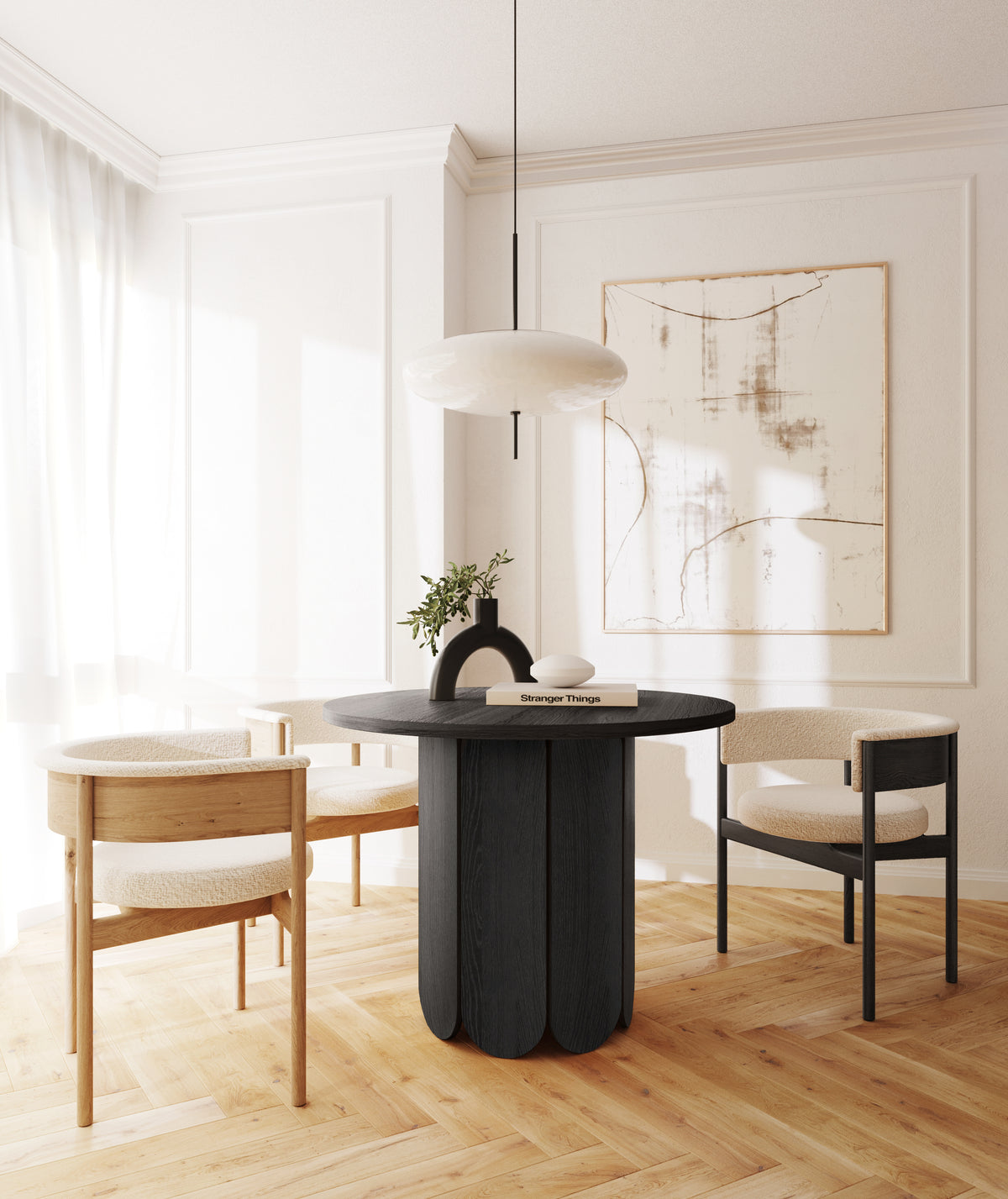 
Tavolo da pranzo rotondo di design «Soft Dining» - Nero