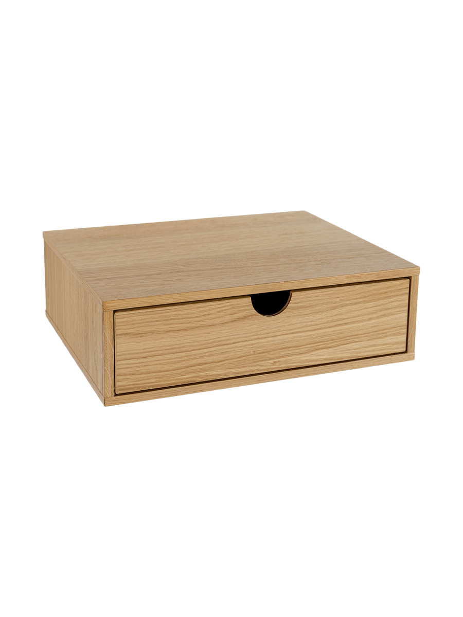 
Modern bedside table "Farsta", wall-mounted - Natural
