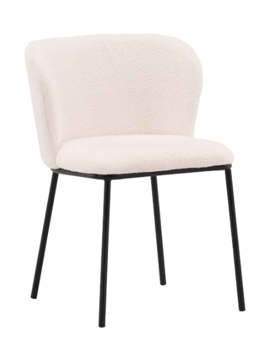 
Sedia da pranzo di design «Edina» - Bouclé Bianco
