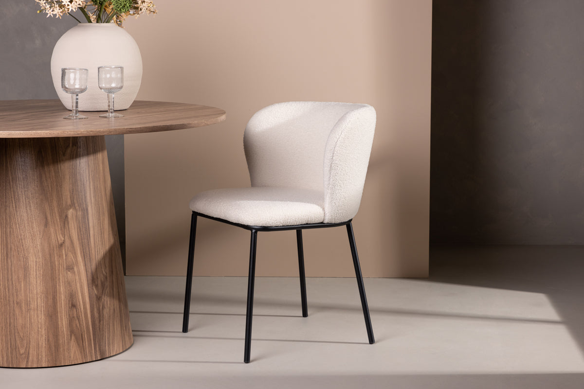 
Sedia da pranzo di design «Edina» - Bouclé Bianco
