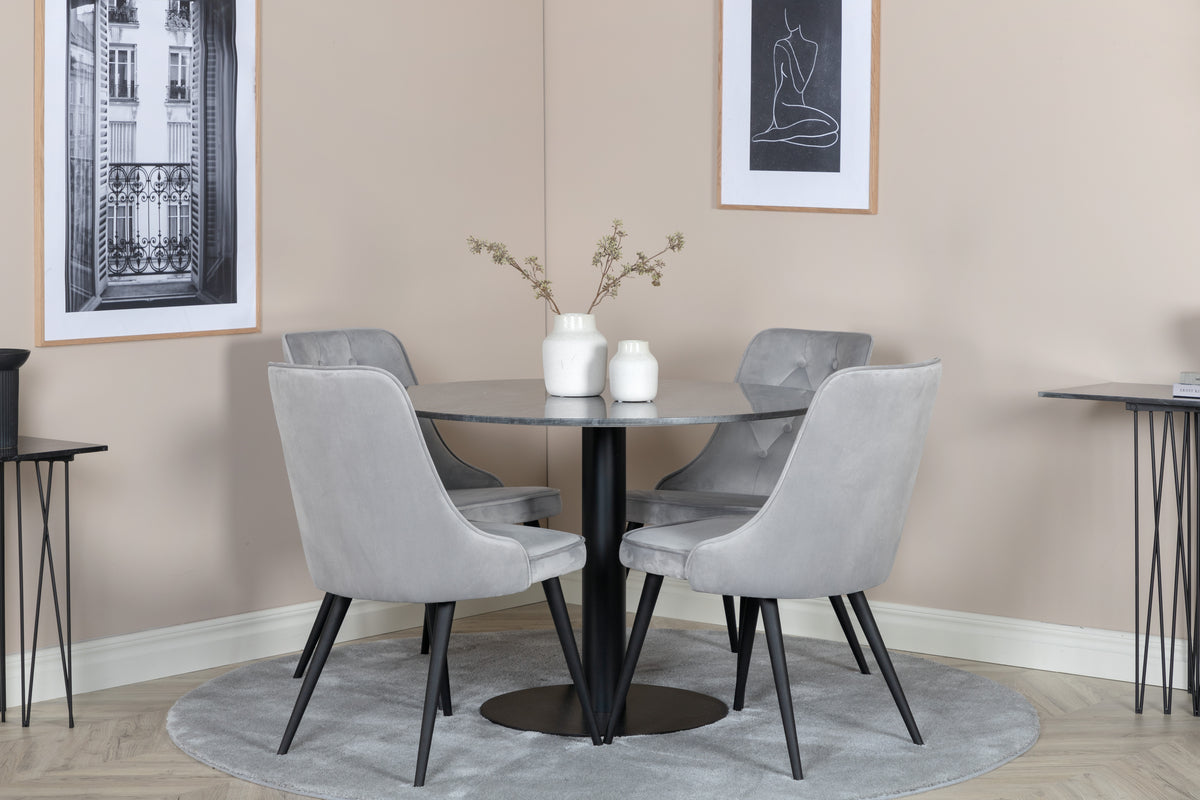 
Tavolo da pranzo rotondo in marmo „Estelle“ - Ø 106 cm - Nero