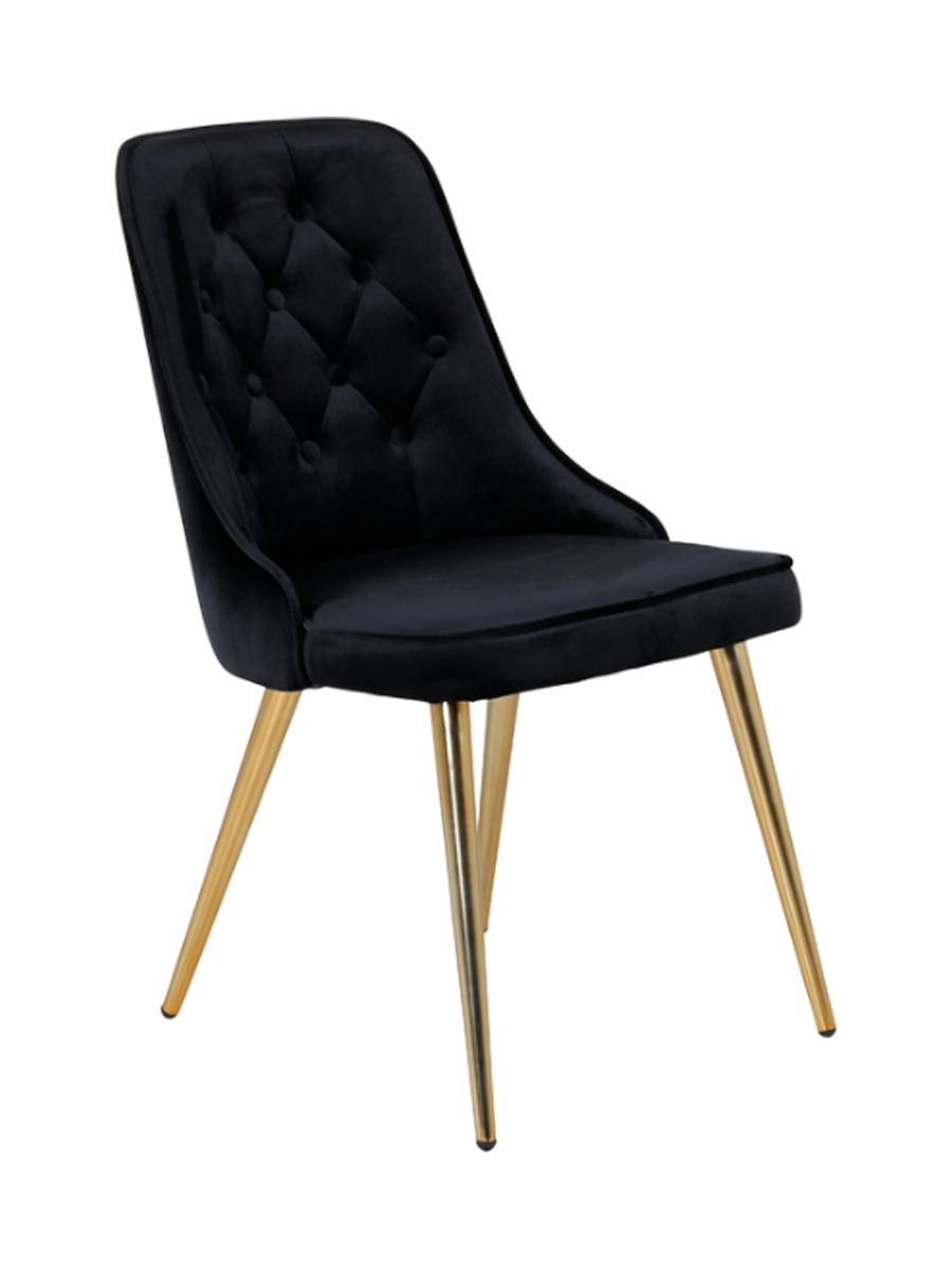 
Sedia da pranzo dal design moderno „Velvet deluxe“ - Nero / Oro