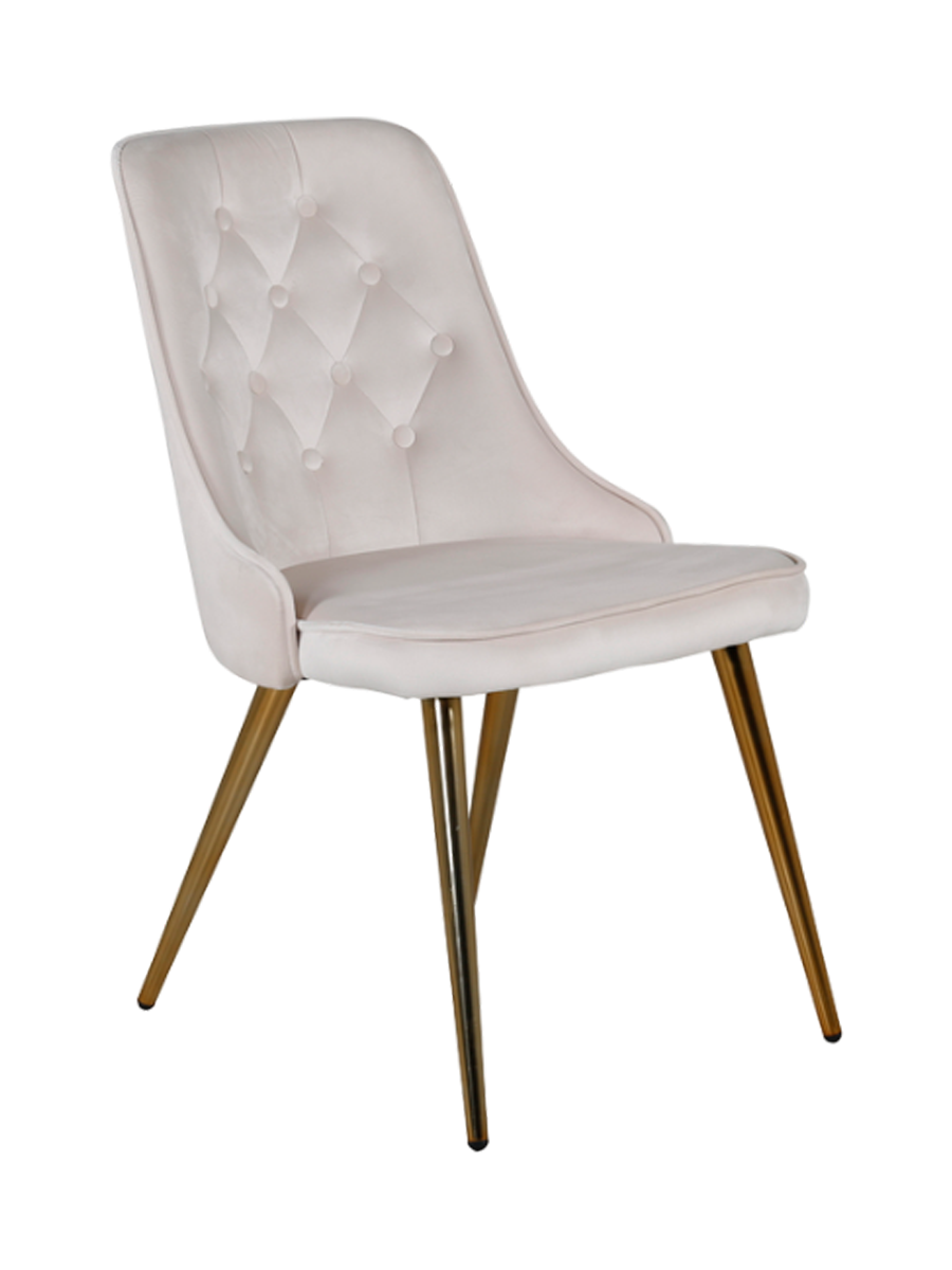 
Sedia da pranzo dal design moderno „Velvet deluxe“ - Beige chiaro / Oro