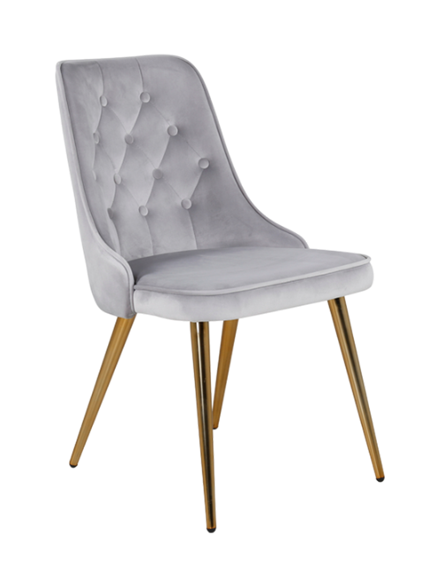 
Sedia da pranzo dal design moderno „Velvet deluxe“ - Grigio chiaro / Oro