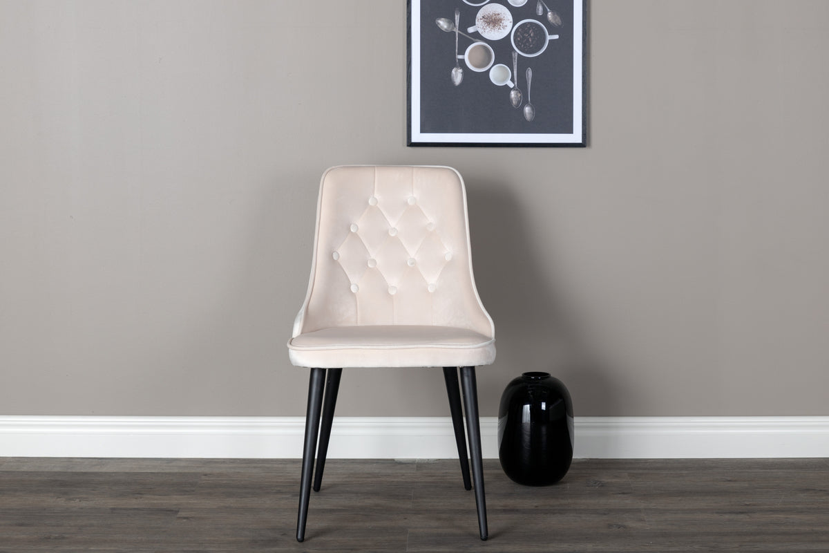 
Sedia da pranzo dal design moderno „Velvet deluxe“ - Beige / Nero