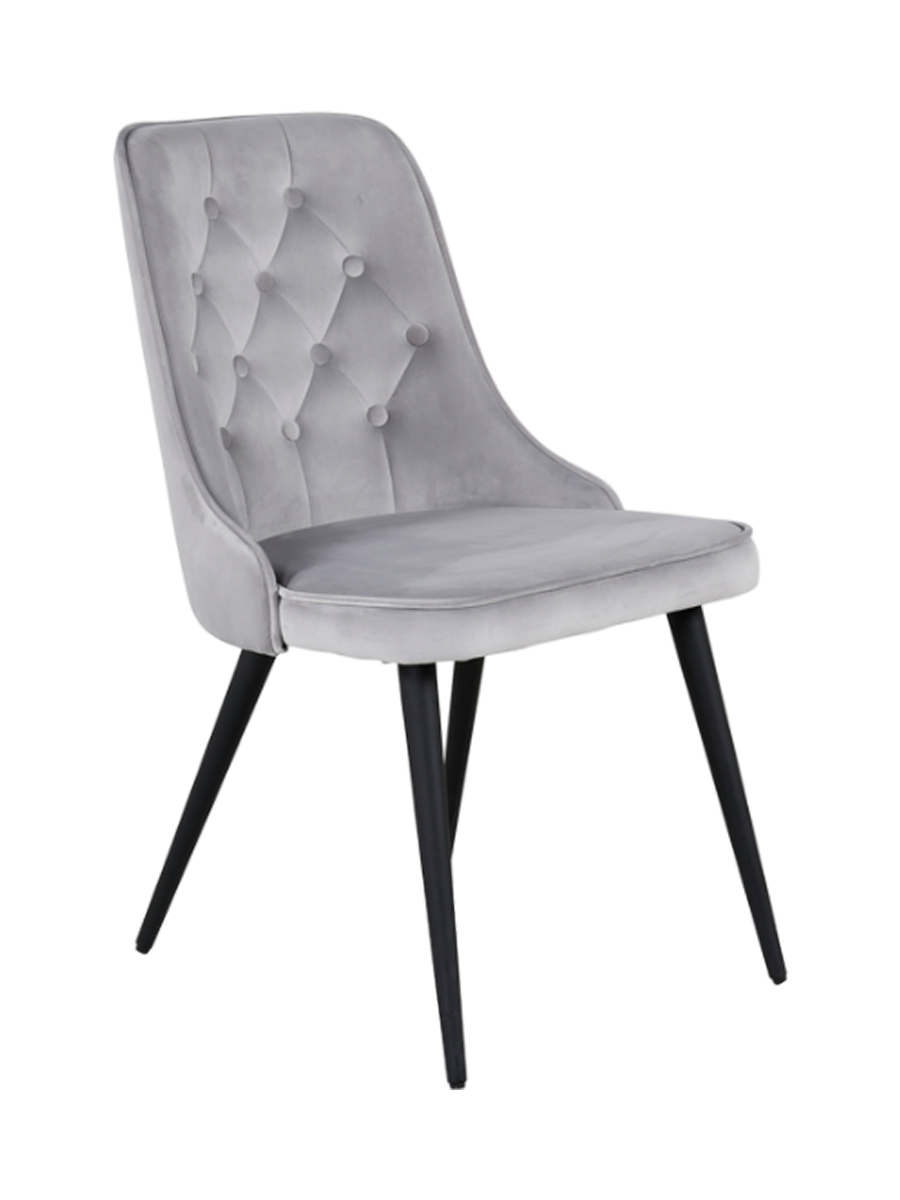 
Sedia da pranzo dal design moderno „Velvet deluxe“ - Grigio chiaro / Nero