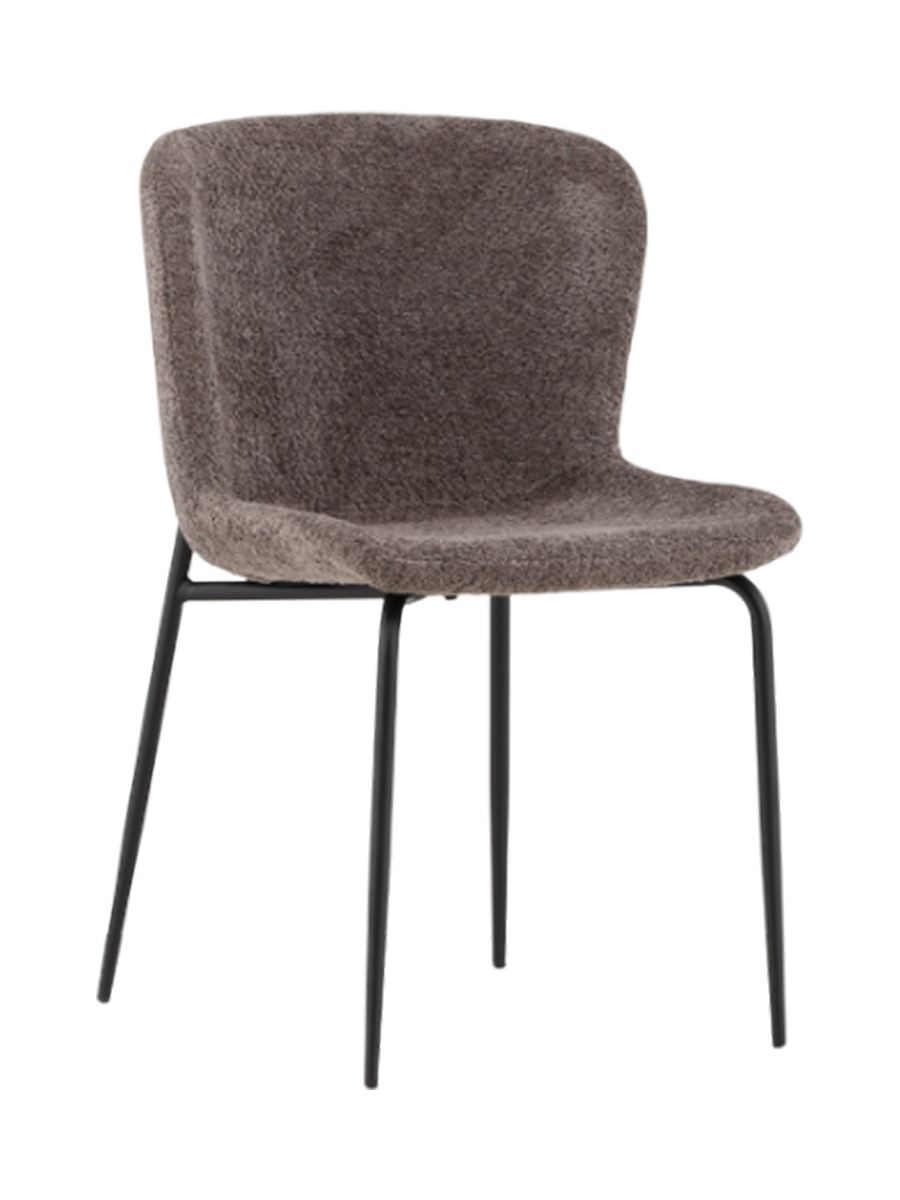 
Sedia da pranzo dal design moderno „Modesto“ con rivestimento bouclé - Grigio bouclé
