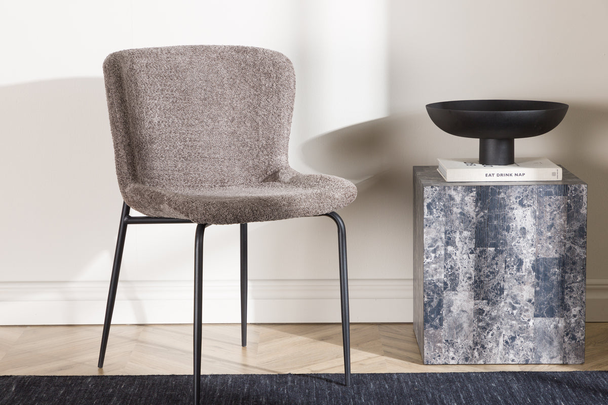 
Sedia da pranzo dal design moderno „Modesto“ con rivestimento bouclé - Grigio bouclé
