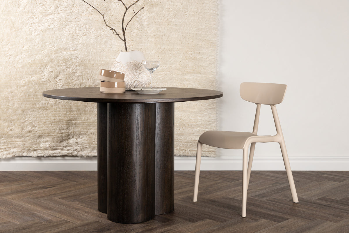 
Round Designer Dining Table "Olivia" Ø 110 cm - Mocha