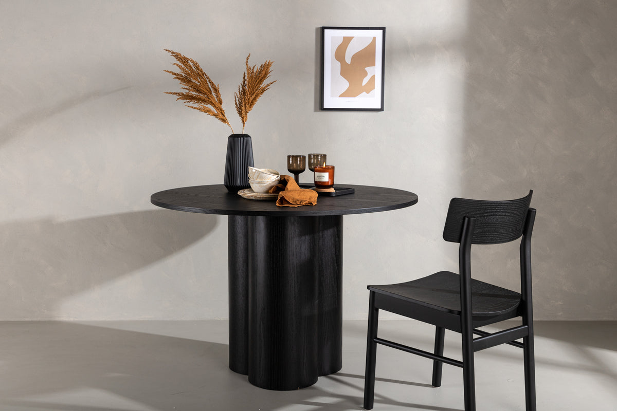 
Round Designer Dining Table "Olivia" Ø 110 cm - Black