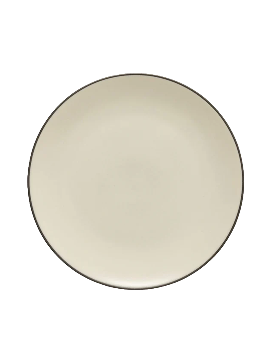 
Handmade Dinner Plate "Stacked Organic" - Salt