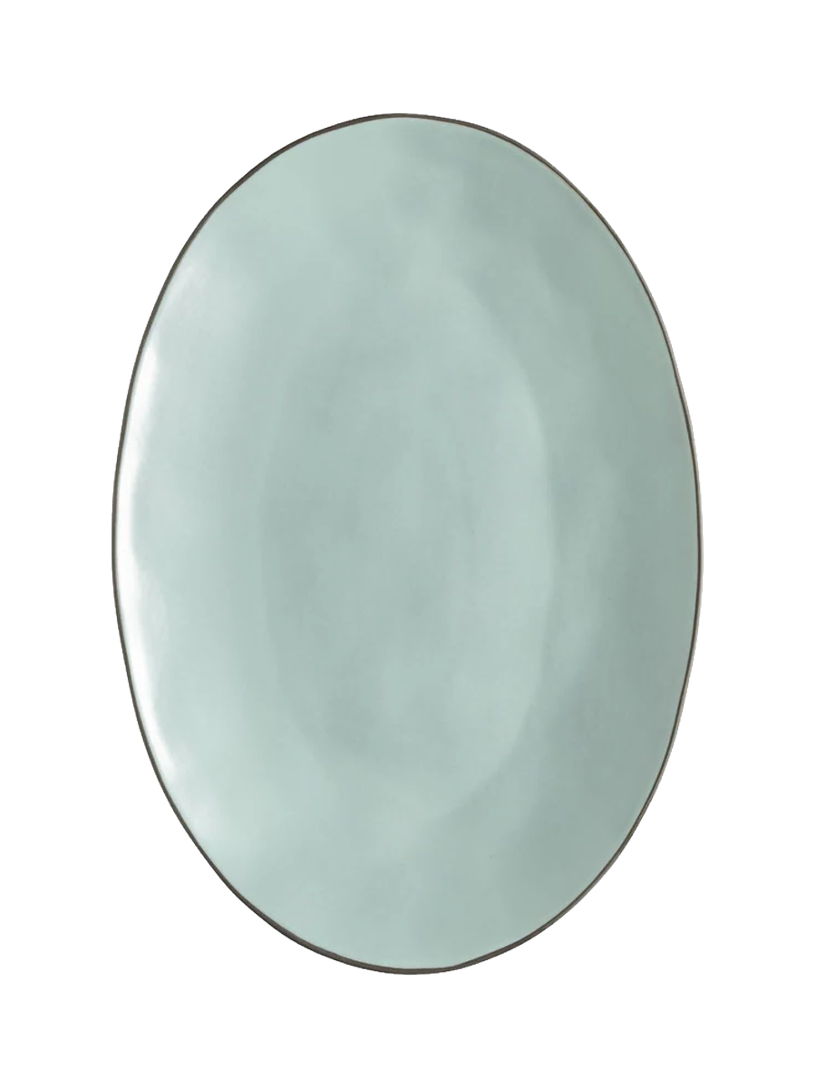
Handmade Serving Platter "Stacked Organic" - Sky Blue