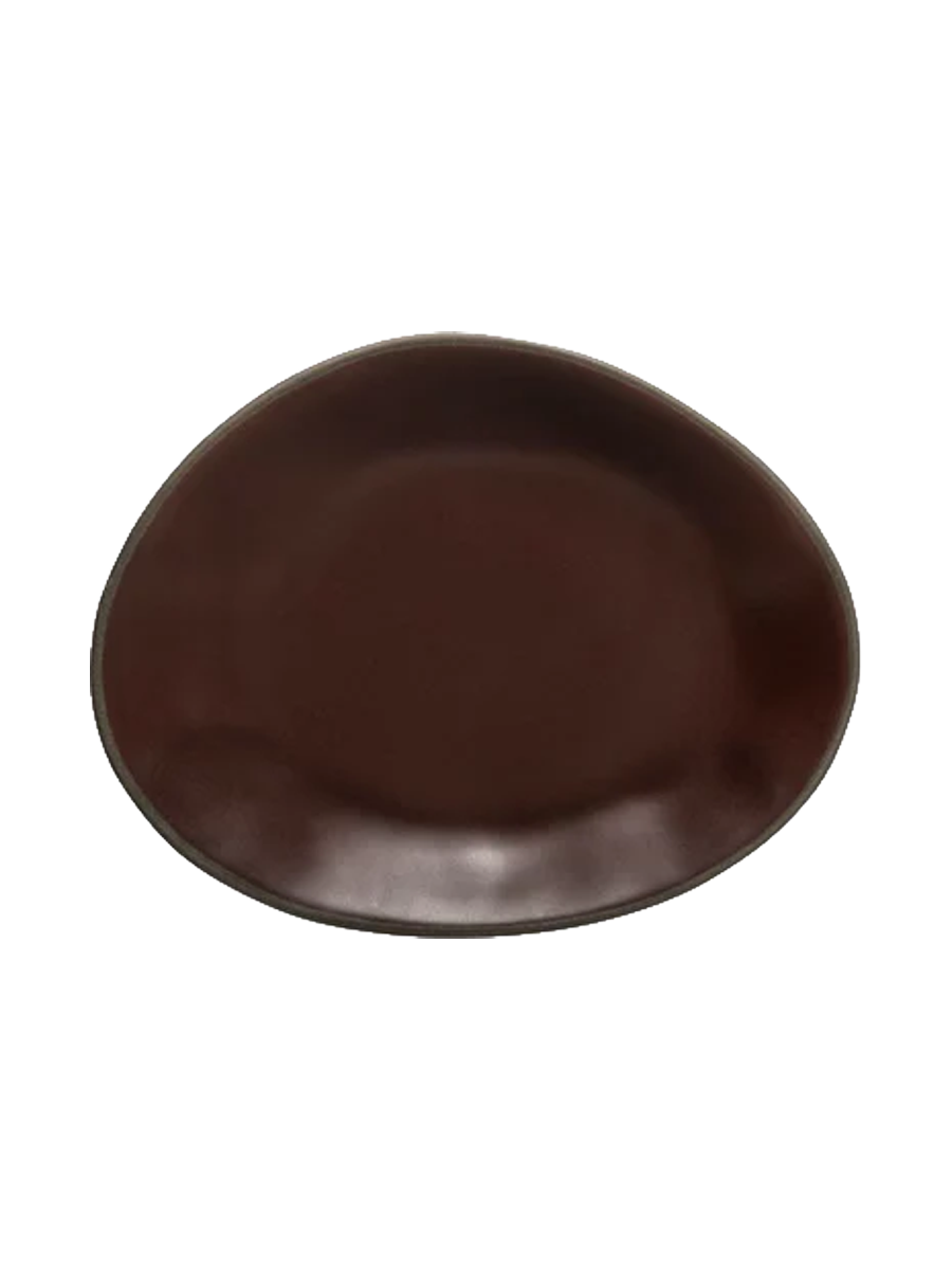 
Plat ovale à salade et dessert « Stacked Organic » fait main - Port