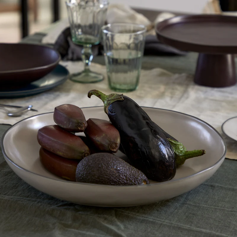 
Handmade "Stacked Organic" Serving Bowl - Cremini