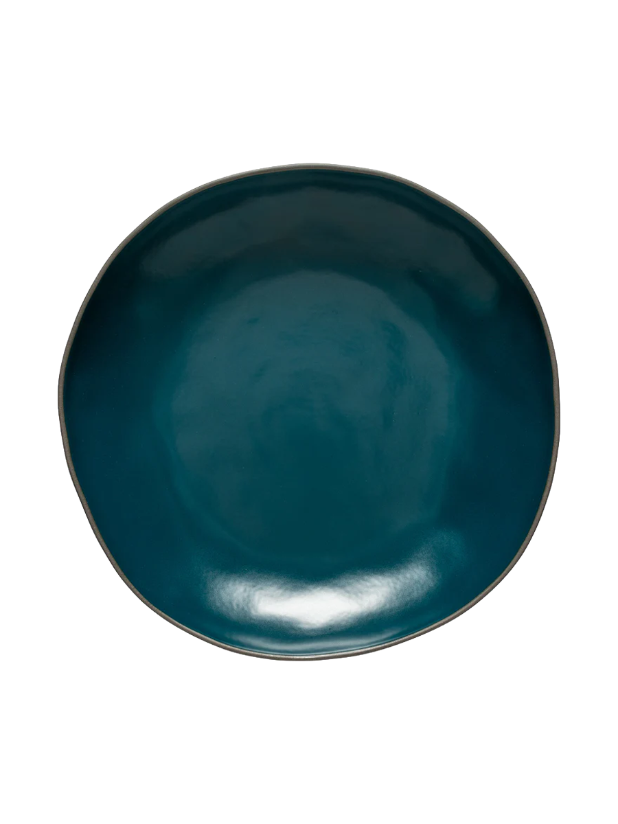 
Handmade "Stacked Organic" Serving Bowl - Deep Sea Blue