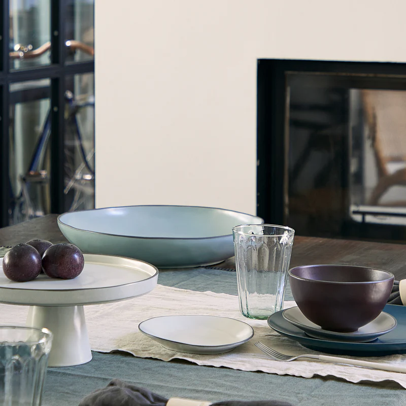 
Handmade "Stacked Organic" Serving Bowl - Sky Blue