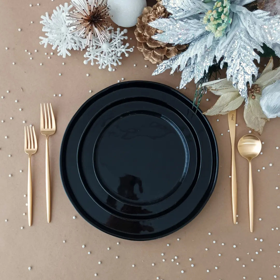 
Assiette à salade/dessert fabriquée à la main « Lagoa Eco-Grès » - Blanc