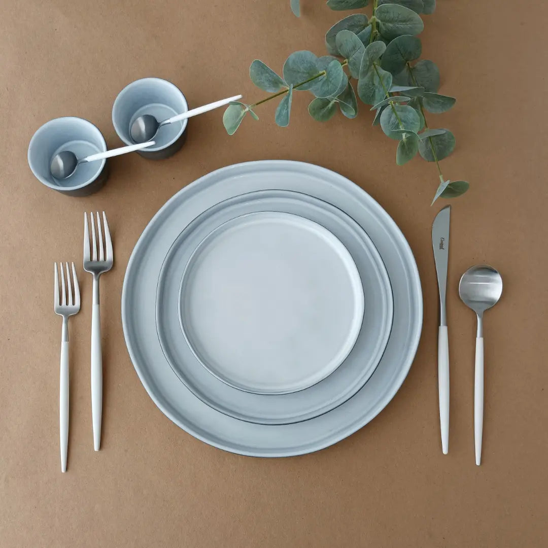
Assiette à salade/dessert fabriquée à la main « Lagoa Eco-Grès » - Noir