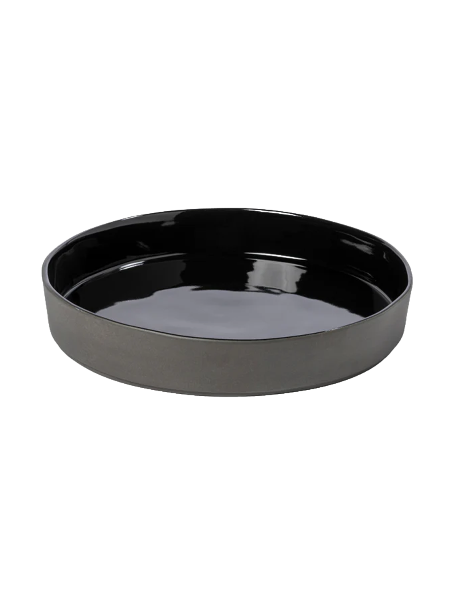 
Assiette creuse « Lagoa Eco-Grés » faite main - Noir
