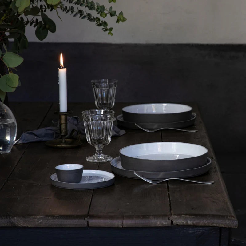 
Handgefertigtes Geschirr-Set „Lagoa Eco-Grés White“, 6 Personen, 30-teilig