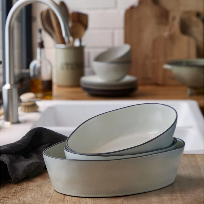 
Handmade Baking & Oven Dish "Stacked Organic" - Medium