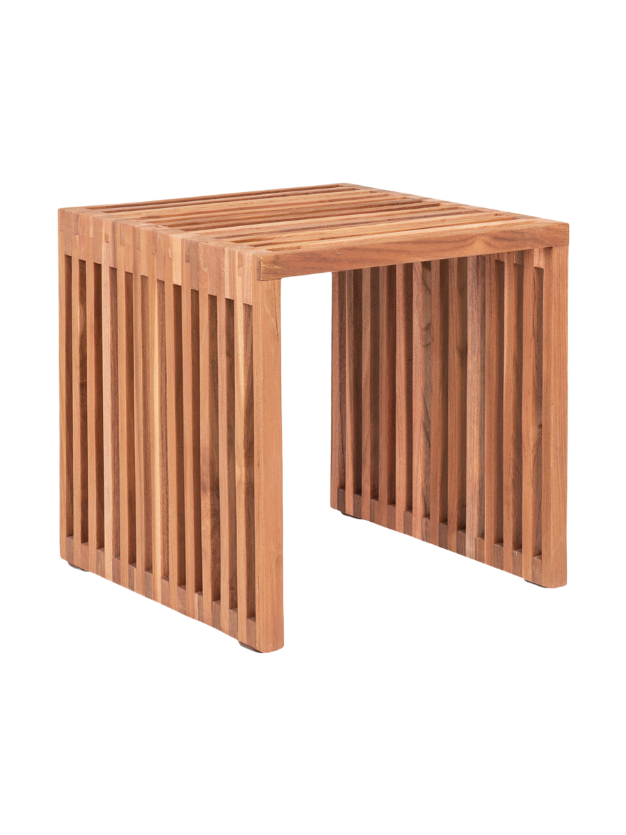 
Tavolino laterale di design «Pego» in legno di teak