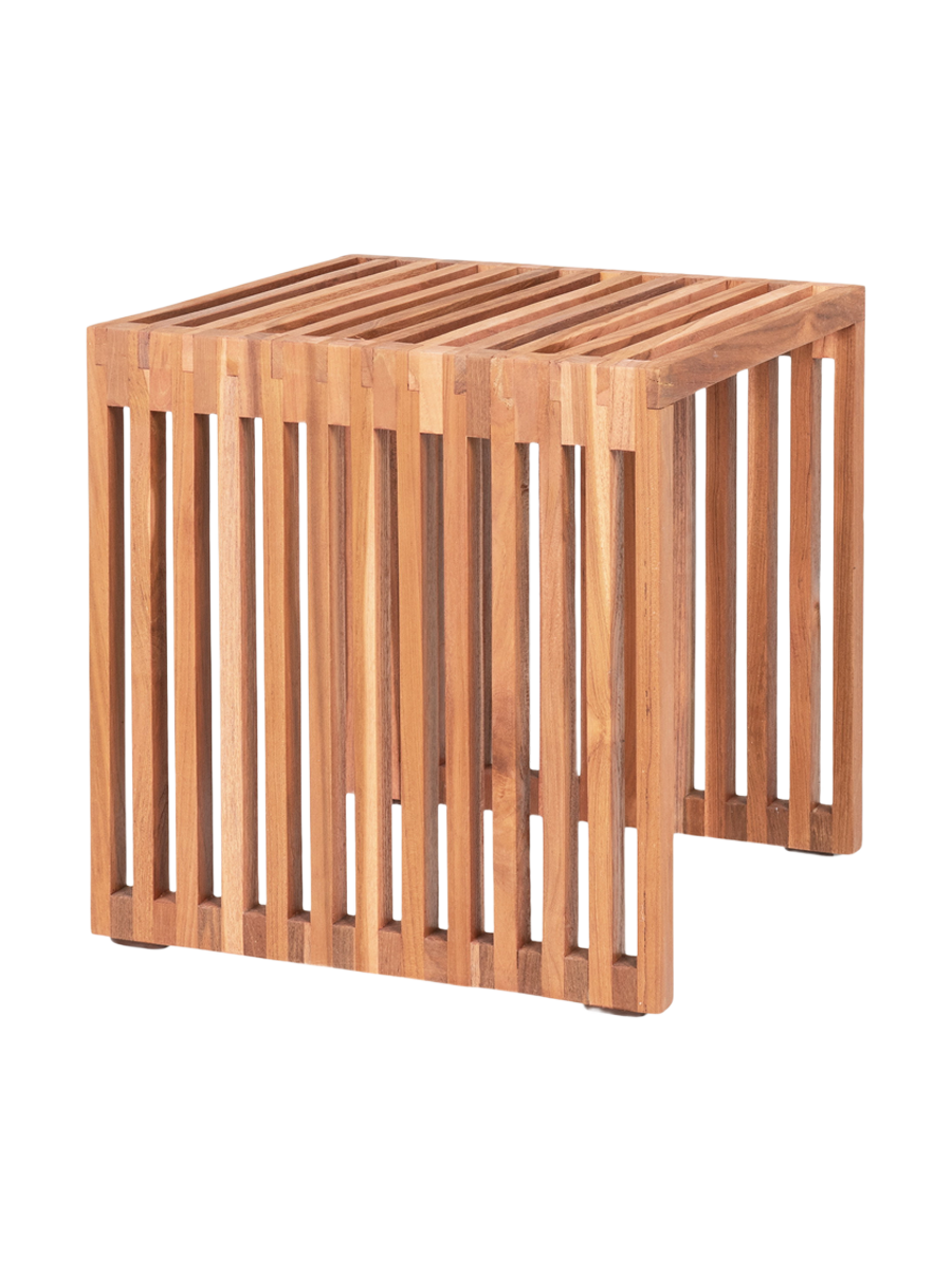 
Tavolino laterale di design «Pego» in legno di teak