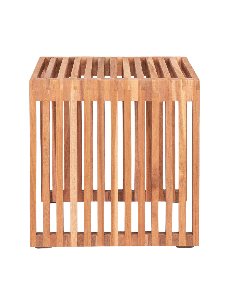 
Tavolino laterale di design «Pego» in legno di teak