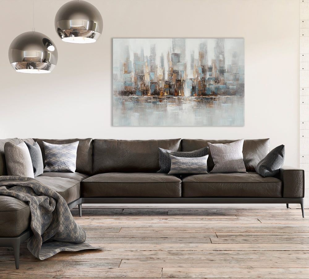 
Quadro dipinto a mano “Skyline astratta” 80 x 120 cm