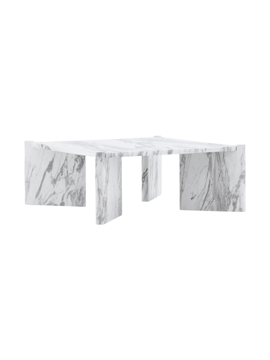 
Tavolino da caffè di design „Rogaland“ effetto marmo - Effetto marmo Bianco