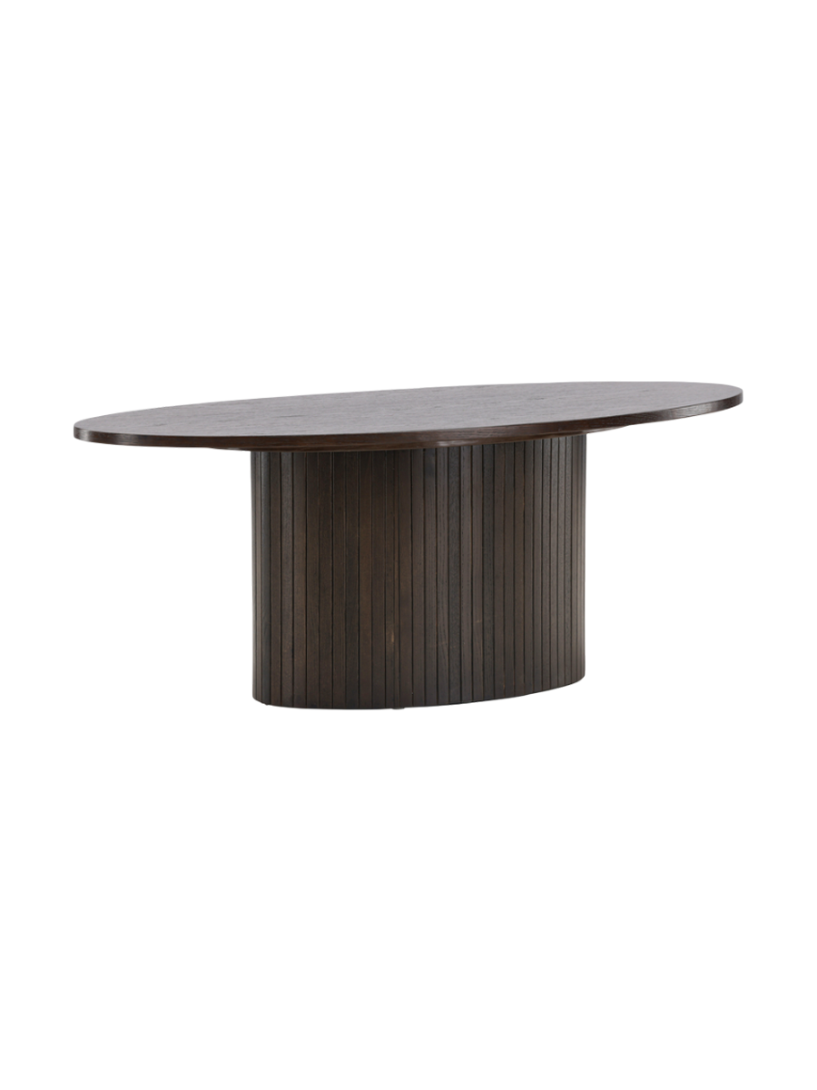 
Tavolino da salotto ovale dal design moderno „Bianca“ 120 x 55 cm - Mocca