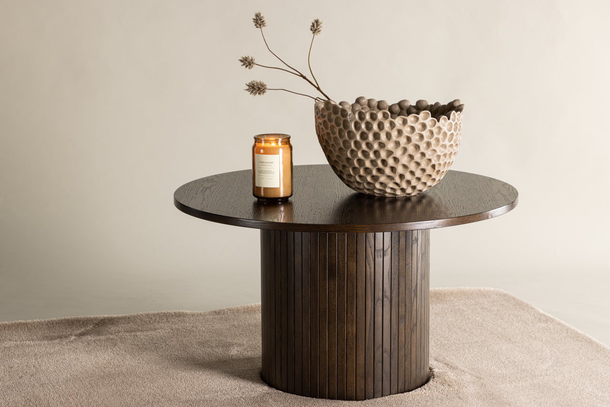 
Tavolino da salotto rotondo dal design moderno „Bianca“ Ø 80 cm - Mocca
