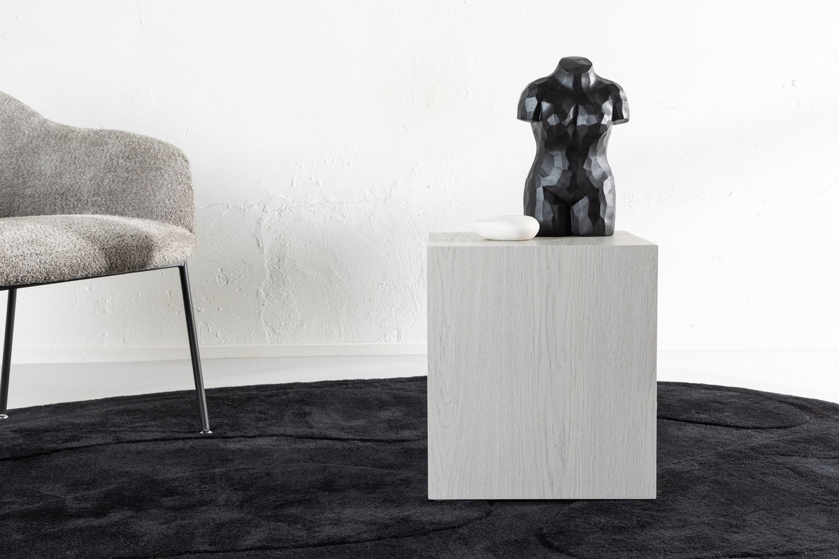 
Designer Side Table "York high" - 40 x 40 cm - Whitewash