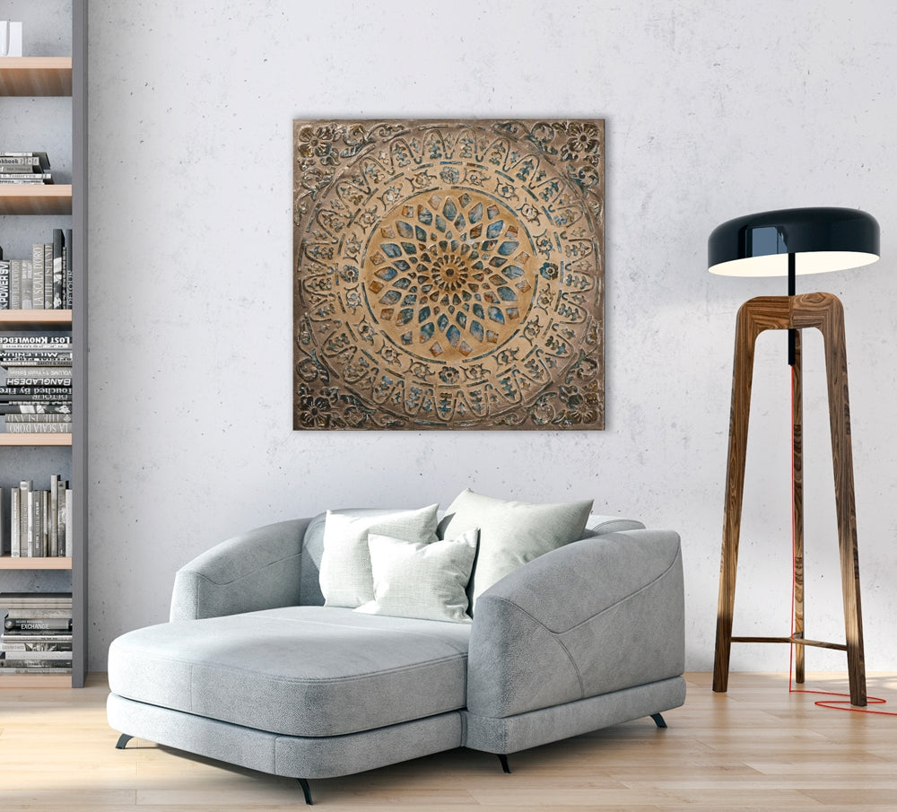 
Handgemaltes Bild „Mandala Oriental“ 100 x 100 cm