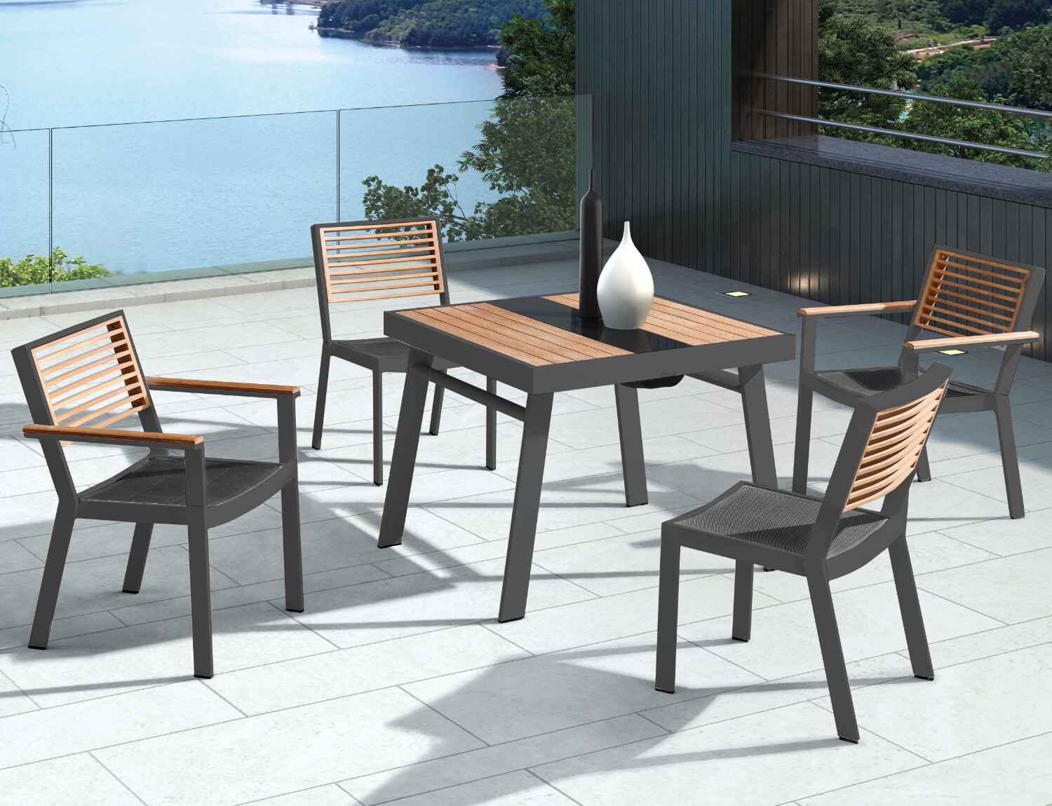
Premium Outdoor Stuhl „York“ - Schwarz