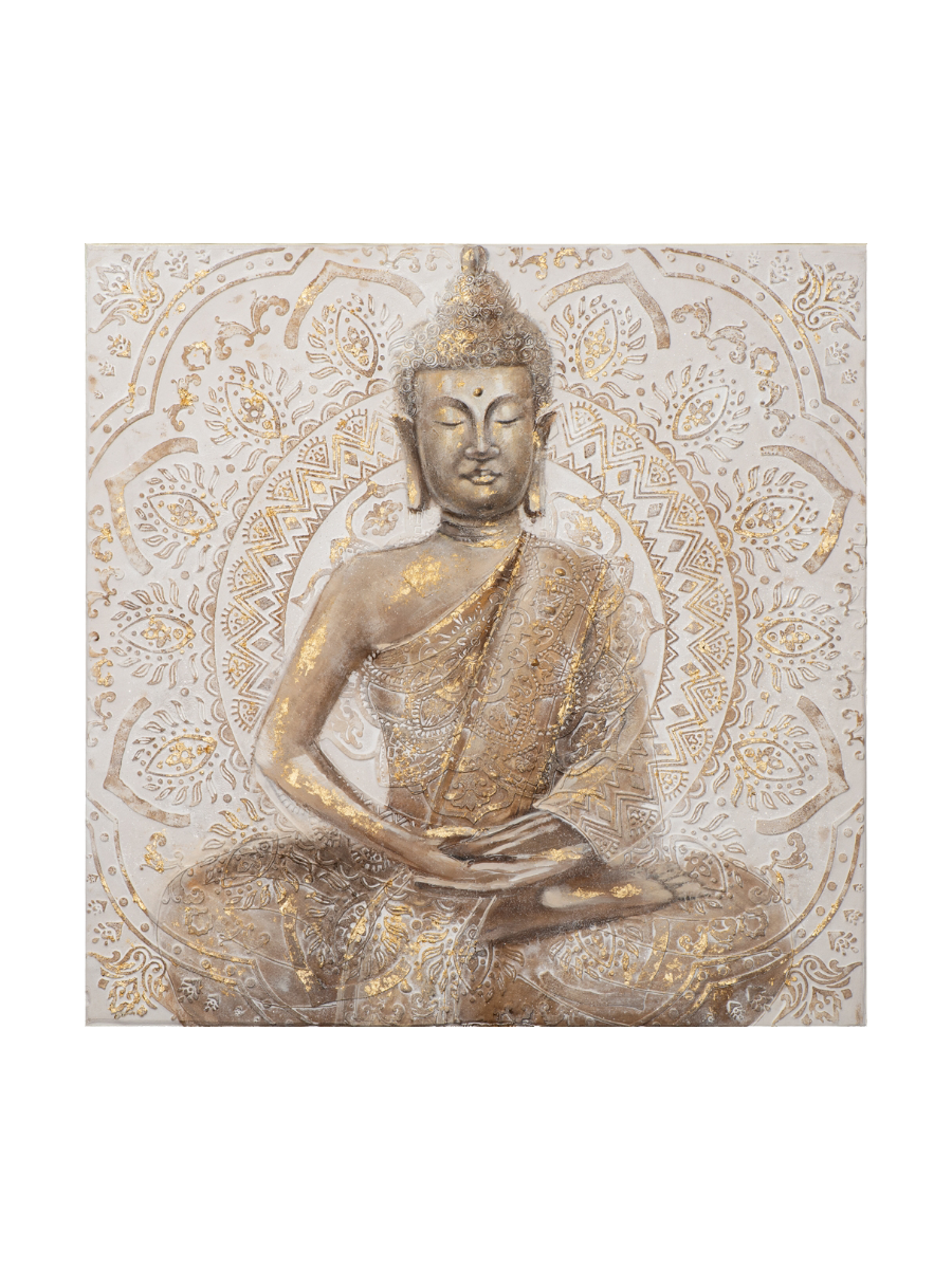 
Quadro dipinto a mano «Buddha dorato» 100 x 100 cm