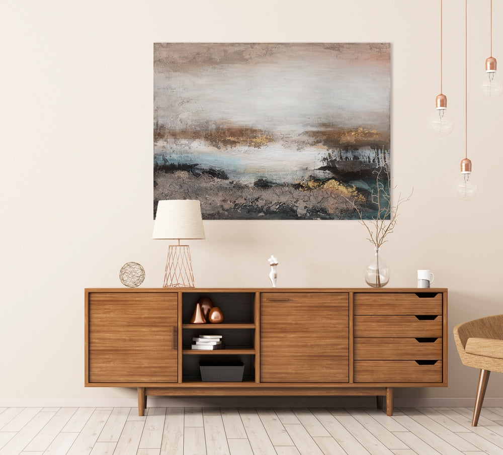 
Handgemaltes Bild „Abstrakt Beige & Black“ 90 x 120 cm