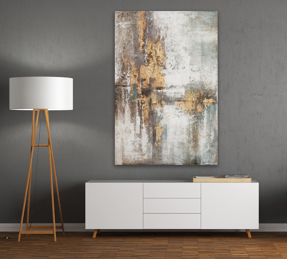 
Handgemaltes Bild „Abstrakt Brown & Gold“ 100 x 150 cm