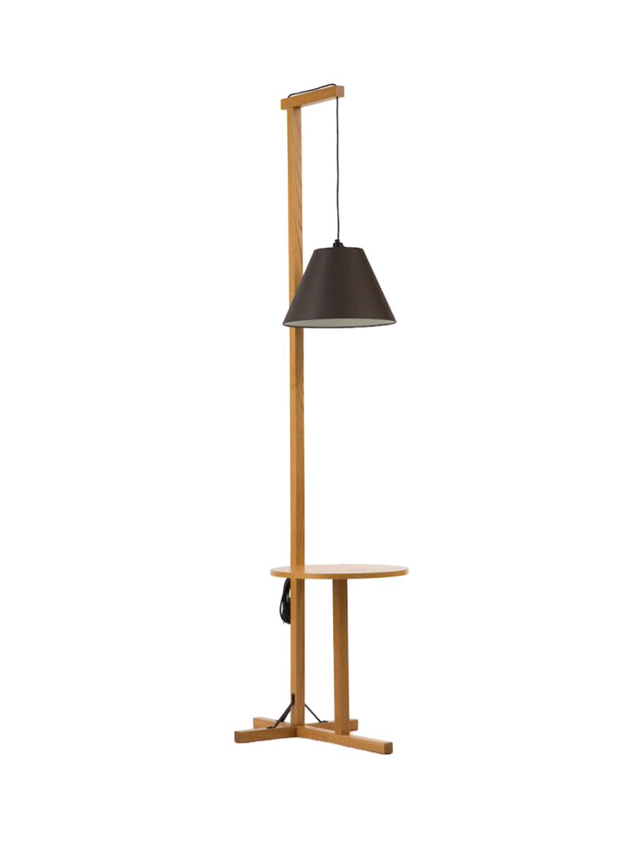 
"Champion" Floor Lamp with Side Table - Lampshade Black